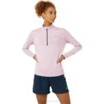 Asics cremallera mujer rosa claro azul francés estilo y comodidad