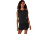Asics Crop Top Mujer Estampado Integral Negro Rendimiento