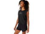 Asics Crop Top Mujer Estampado Integral Negro Rendimiento - Image 3