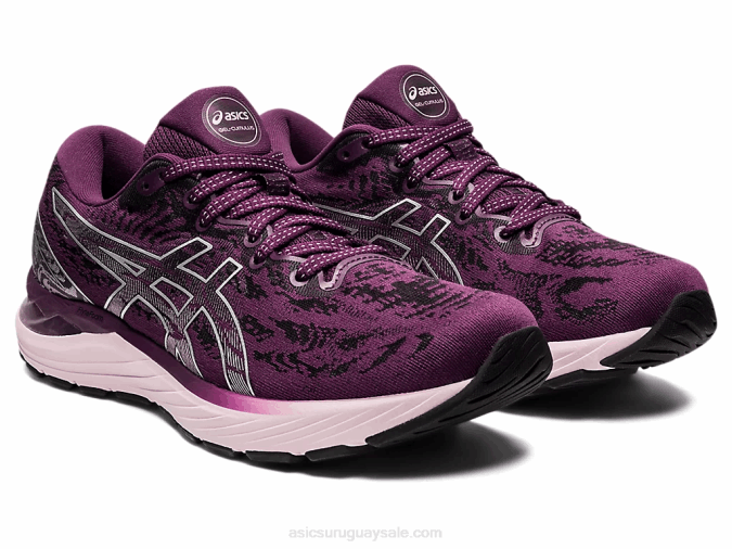 Asics cúmulo de gel 23 zapatillas ciruela profunda plata pura comodidad y estilo - Image 2