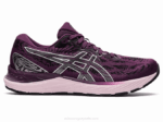 Asics cúmulo de gel 23 zapatillas ciruela profunda plata pura comodidad y estilo
