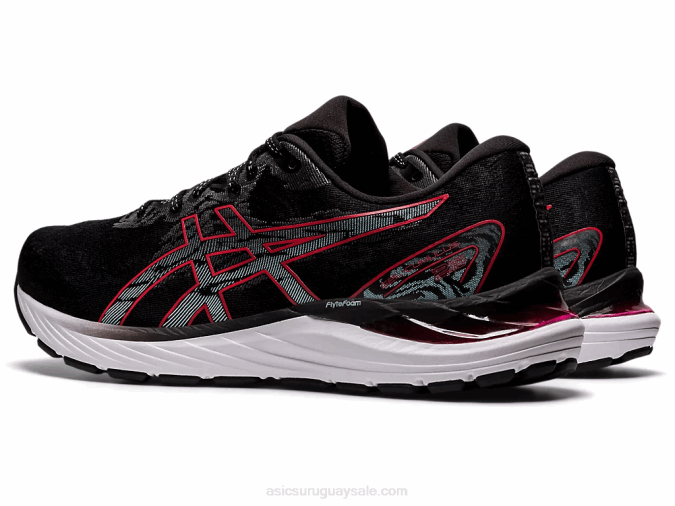 Asics cúmulo de gel 23 zapatillas deportivas negro rojo eléctrico - Image 3