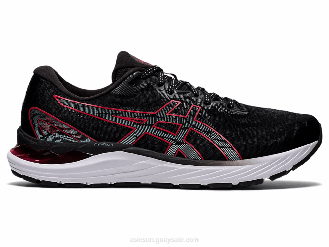 Asics cúmulo de gel 23 zapatillas deportivas negro rojo eléctrico - Image 1