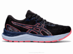 Asics cúmulo de gel 23 zapatillas negras coral ardiente