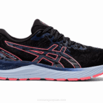 Asics cúmulo de gel 23 zapatillas negras coral ardiente