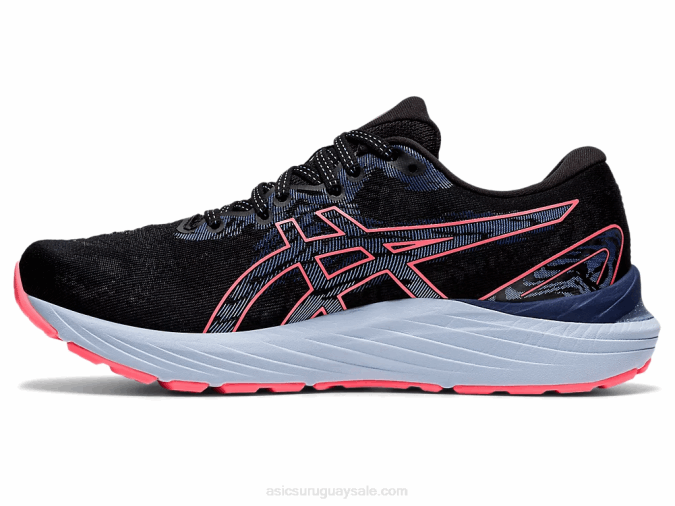 Asics cúmulo de gel 23 zapatillas negras coral ardiente - Image 4