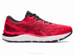 Asics cúmulo de gel 23 zapatillas rojas eléctricas y negras