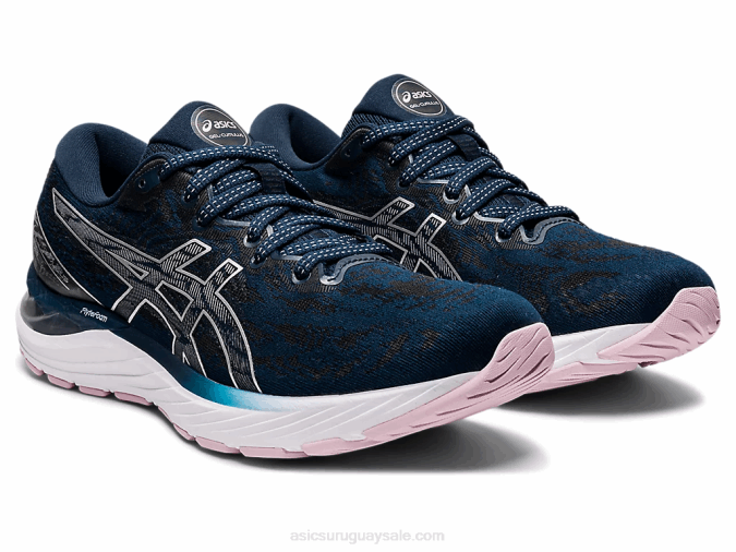 Asics cúmulo de gel 23 zapato deportivo azul francés plata - Image 2