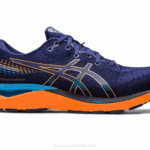 Asics cúmulo de gel 24 zapatillas azul índigo melocotón