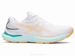 Asics cúmulo de gel 24 zapatillas deportivas blanco naranja