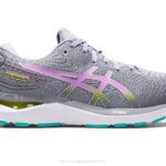 Asics cúmulo de gel 24 zapatillas gris piedmont y brillo lavanda