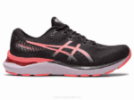 Asics cúmulo de gel 24 zapatillas negras y papaya