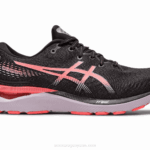 Asics cúmulo de gel 24 zapatillas negras y papaya