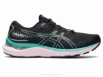 Asics cúmulo de gel 24 zapatillas negras y salvia