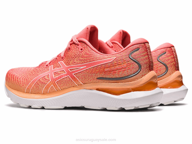Asics cúmulo de gel 24 zapatillas papaya y blanco rendimiento deportivo - Image 3