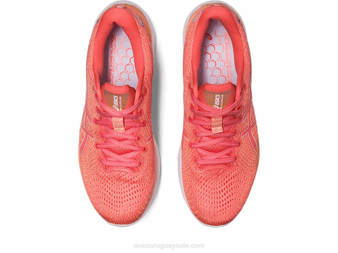 Asics cúmulo de gel 24 zapatillas papaya y blanco rendimiento deportivo - Image 6