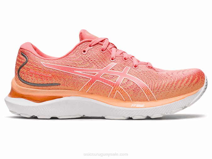 Asics cúmulo de gel 24 zapatillas papaya y blanco rendimiento deportivo - Image 1