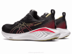 Asics cúmulo de gel 25 zapatillas negro rojo eléctrico rendimiento - Image 3