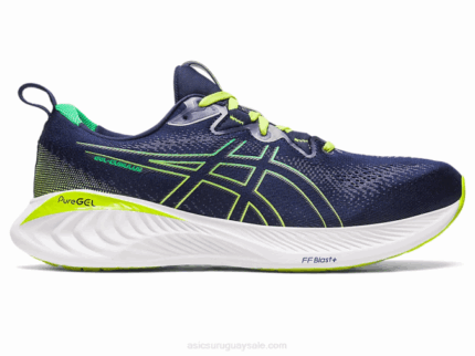 Asics cúmulo de gel medianoche y cilantro para correr