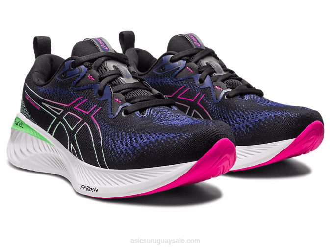Asics cúmulo de gel negro rosa para correr - Image 2
