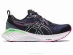 Asics cúmulo de gel negro rosa para correr