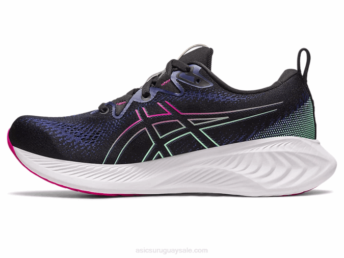 Asics cúmulo de gel negro rosa para correr - Image 4
