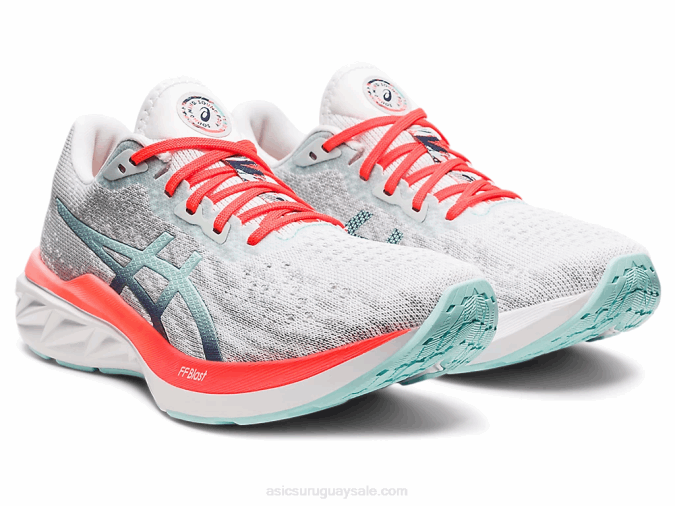 Asics dinablasto 2 zapatillas blancas azules para correr - Image 2