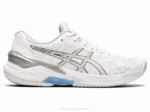 Asics élite del cielo zapatillas blancas y plateadas