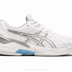 Asics élite del cielo zapatillas blancas y plateadas