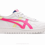 Asics escuela primaria blanco rosa fuerte estilo moderno