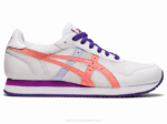 Asics escuela primaria corredor tigre blanco guayaba zapatillas deportivas