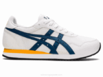 Asics escuela primaria corredor tigre blanco índigo ligero