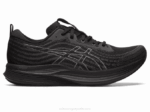 Asics evoride velocidad amplia portador negro gris para correr