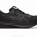 Asics evoride velocidad amplia portador negro gris para correr