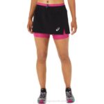 Asics falda pantalón fujitrail mujer negra roja fucsia rendimiento activa