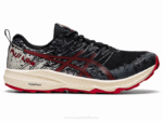 Asics Fuji Lite 2 Zapatillas Negro Rojo Eléctrico Rápidas y Ligeras