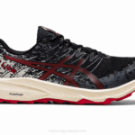 Asics Fuji Lite 2 Zapatillas Negro Rojo Eléctrico Rápidas y Ligeras