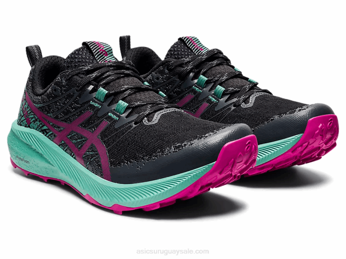 Asics Fuji Lite 2 Zapatillas Negro Rojo Fucsia Rápidas y Ligaderas - Image 2
