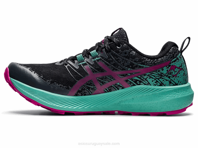 Asics Fuji Lite 2 Zapatillas Negro Rojo Fucsia Rápidas y Ligaderas - Image 4