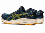 Asics Fuji Lite 3 Zapatillas Tinta Verde Azulado Amarillo Dorado - Image 3