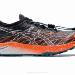 Asics fujivelocidad zapatillas negro naranja para correr