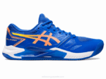 Asics gel challenger 13 arcilla azul atún melocotón rendimiento tenis
