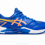 Asics gel challenger 13 arcilla azul atún melocotón rendimiento tenis