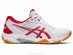 Asics gel cohete 10 zapatillas blancas rojas rendimiento alto