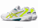 Asics Gel Cohete 10 Zapatillas Blanco Amarillo Seguridad - Image 3