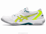 Asics Gel Cohete 10 Zapatillas Blanco Amarillo Seguridad - Image 4