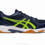 Asics gel-cohete ancho 10 en medianoche y verde peligro