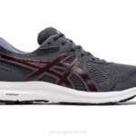 Asics Gel Conten 7 Extra Ancho Gris Rojo Deportivo