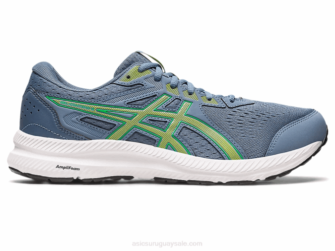 asics_gel_contender_8_zapatillas_azul_acero_y_ralladura_lima.png Asics gel-contender 8 zapatillas azul acero y ralladura lima - Image 1