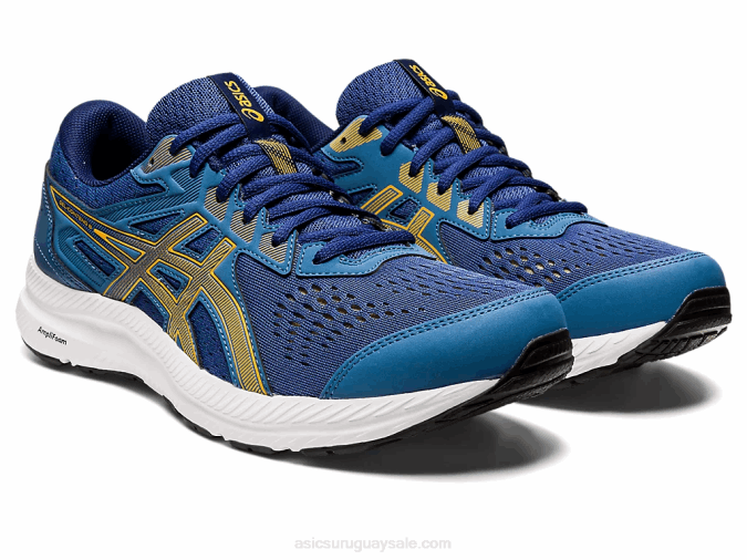 Asics gel-contender 8 zapatillas azul y ámbar para correr - Image 2